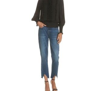 FRAME Le High Straight Asymmetrical Hem‎ Jeans In Kingsway Size 25